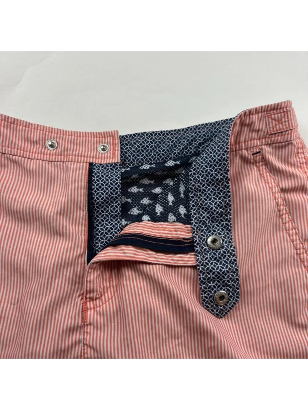 Ted Baker Men's Orange Striped Swim Shorts 3 Medium